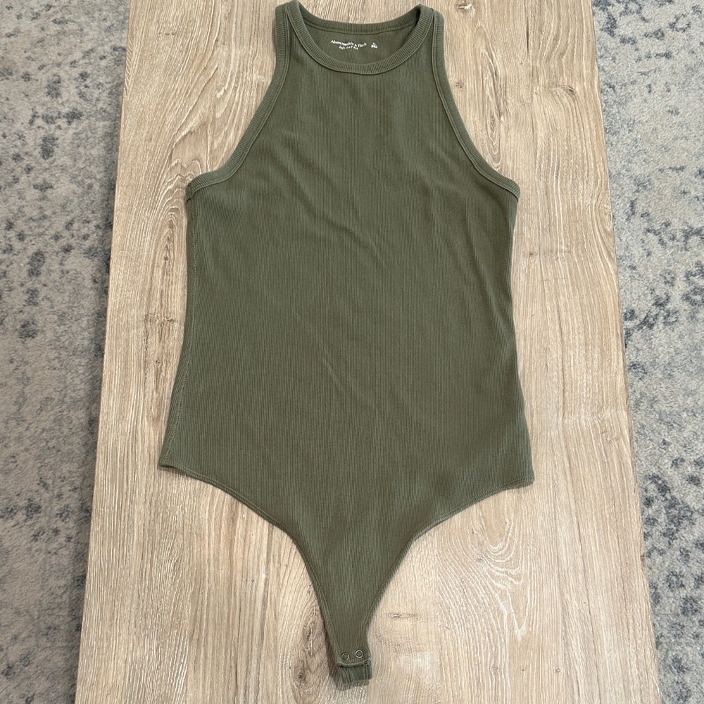 Abercrombie and fitch Olive Green ribbed bodysuit tank 3 for $20